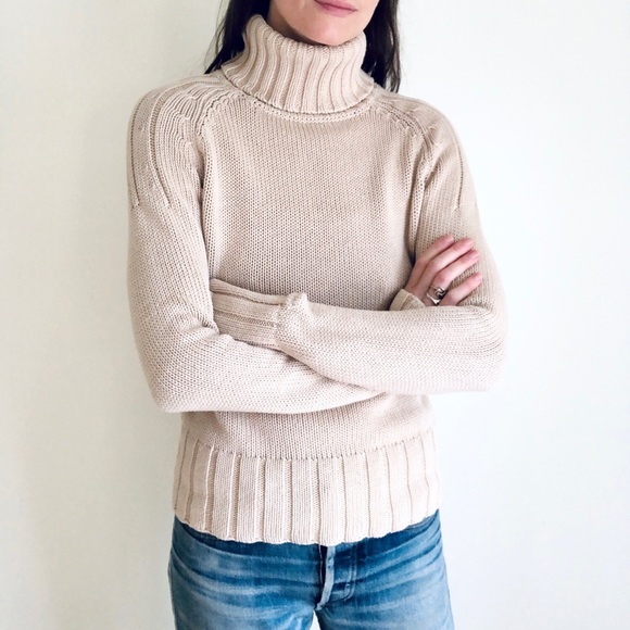Thick knit cotton turtleneck sweater - Picture 3 of 15